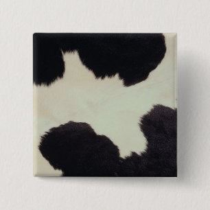 Bóton Quadrado 5.08cm Ocultar Vaca Preta e Branca