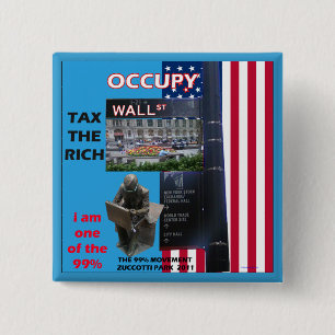 Bóton Quadrado 5.08cm Ocupe Wall Street - o parque 2011 de Zuccotti
