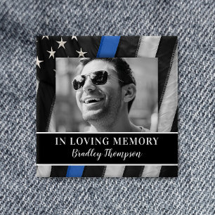 Bóton Quadrado 5.08cm Oficial de Polícia - Funeral Memorial