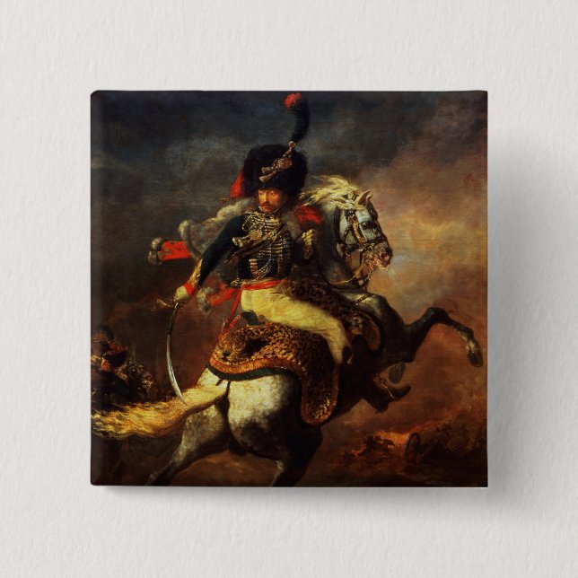 Bóton Quadrado 5.08cm Oficial dos Hussars, 1814 (Frente)