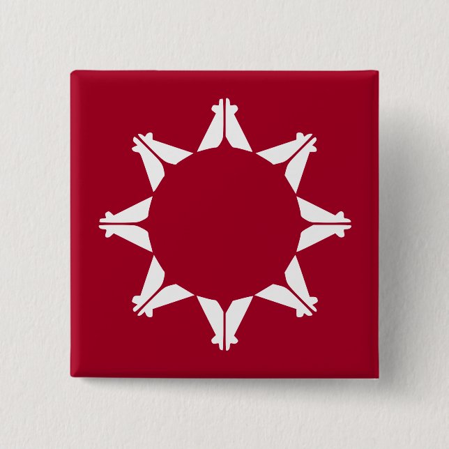 Bóton Quadrado 5.08cm Oglala Lakota Sioux Flag (Frente)