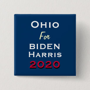 Bóton Quadrado 5.08cm OHIO Para O Botão De Campanha BIDEN HARRIS 2020