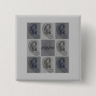 Bóton Quadrado 5.08cm Oito orelhas gráficas