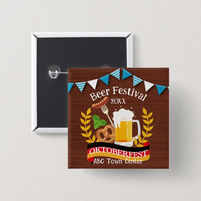 Bóton Quadrado 5.08cm Oktoberfest (Frente & Verso)