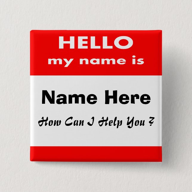 Bóton Quadrado 5.08cm Olá! (Frente)