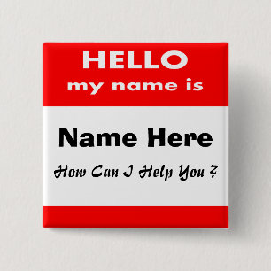 Bóton Quadrado 5.08cm Olá!