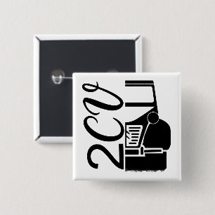 Bóton Quadrado 5.08cm Oldtimer 2cv Typografie Halbe Ente