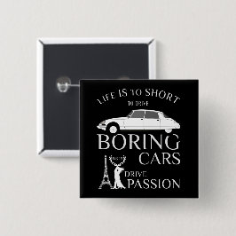 Bóton Quadrado 5.08cm Oldtimer Citroen DS 19 Drive Passion