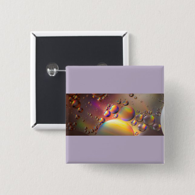 Bóton Quadrado 5.08cm Óleo na água (Frente & Verso)