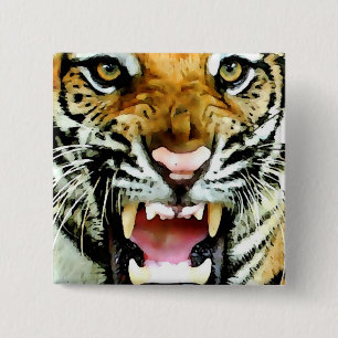 Bóton Quadrado 5.08cm Olhos de Tigre