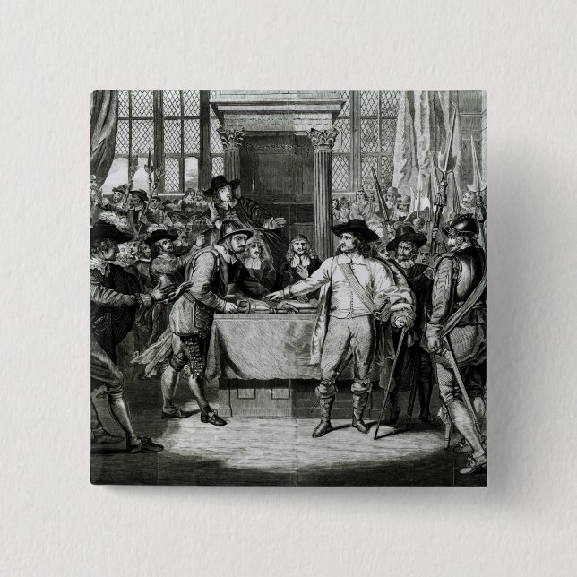 Bóton Quadrado 5.08cm Oliver Cromwell (Frente)