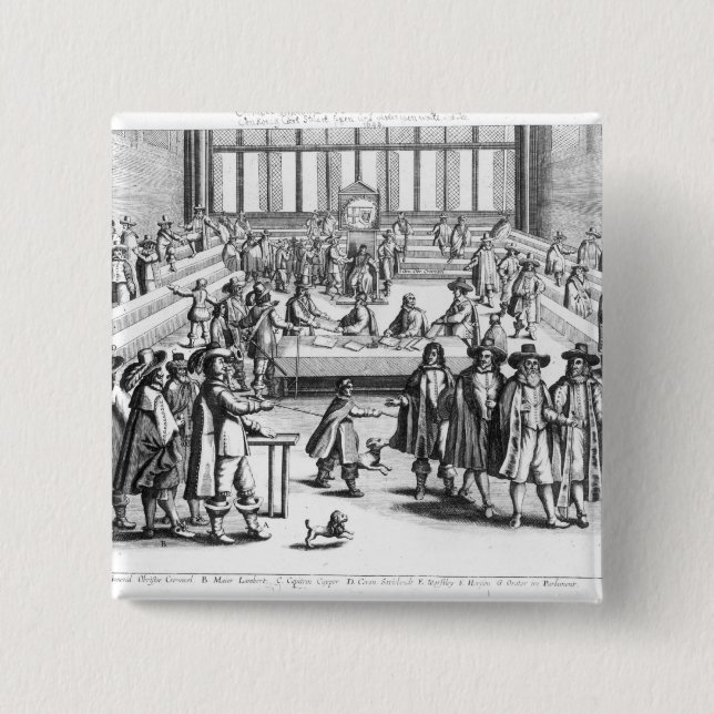 Bóton Quadrado 5.08cm Oliver Cromwell que dissolve o parlamento (Frente)