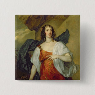 Bóton Quadrado 5.08cm Olivia, esposa do porteiro de Endymion, c.1637