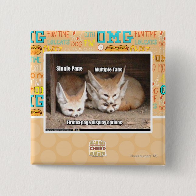 Bóton Quadrado 5.08cm Opções da exposição da página (Frente)