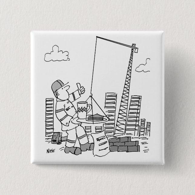 Bóton Quadrado 5.08cm Operador de guindaste de superfície do local de co (Frente)