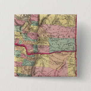 Bóton Quadrado 5.08cm Oregon e Território de Washington
