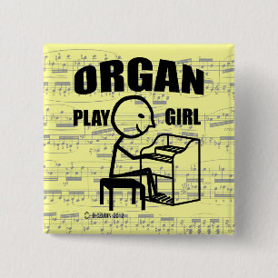 Bóton Quadrado 5.08cm Organ Play Girl