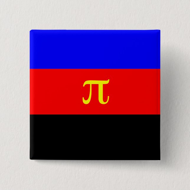 Bóton Quadrado 5.08cm Orgulho de Polyamorous (Frente)