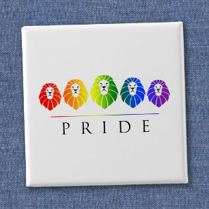 Bóton Quadrado 5.08cm Orgulho Gay de Leões - LGBT