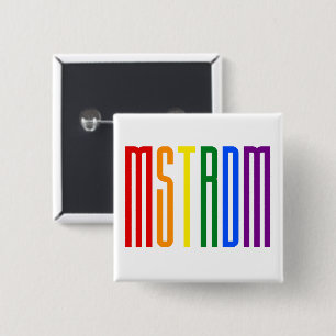 Bóton Quadrado 5.08cm Orgulho gay de Tipografia de Bandeira LGBT