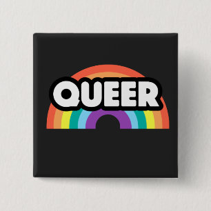 Bóton Quadrado 5.08cm orgulho - O amor do arco-íris queer é amor.