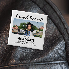 Bóton Quadrado 5.08cm Orgulhoso Pai Da Graduada | Foto