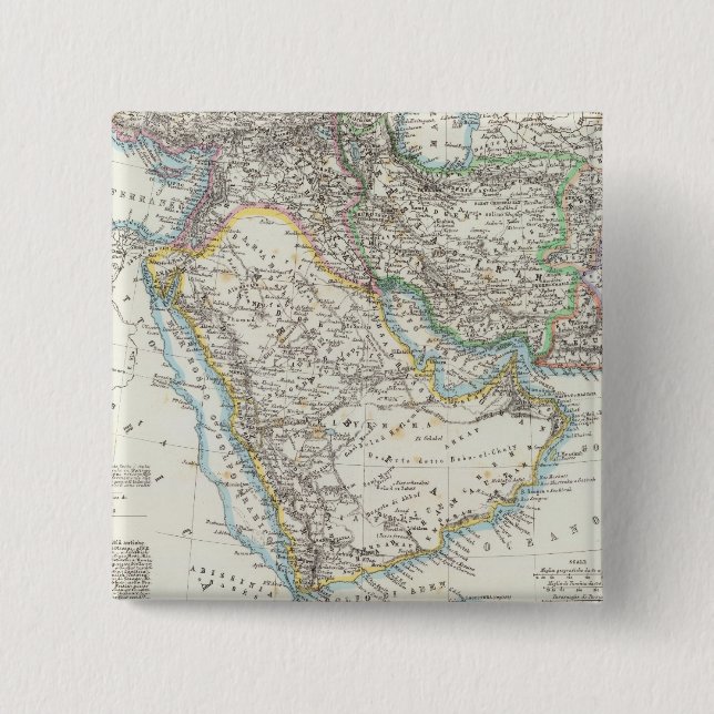 Bóton Quadrado 5.08cm Oriente Médio, Sul da Ásia (Frente)