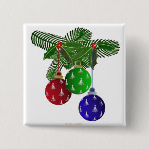 Bóton Quadrado 5.08cm Ornamentos Coloridos de Árvores de Natal