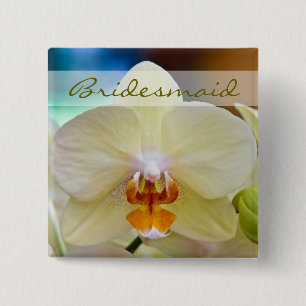 Bóton Quadrado 5.08cm Orquídea • Botão do casamento da dama de honra