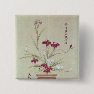 Bóton Quadrado 5.08cm Orquídeas