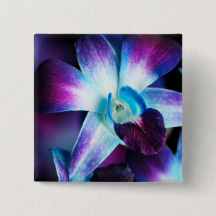 Bóton Quadrado 5.08cm Orquídeas personalizadas do Dendrobium orquídea