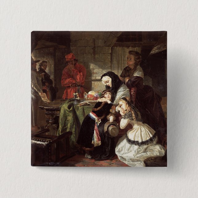 Bóton Quadrado 5.08cm Os 1753-93) finais de Marie-Antoinette (Adieu à (Frente)