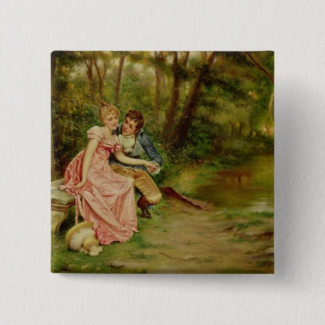 Bóton Quadrado 5.08cm Os amantes (óleo em canvas) (Frente)