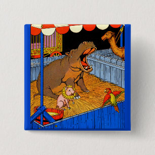 Bóton Quadrado 5.08cm os anos 30 hippopotamus e amigos de grito