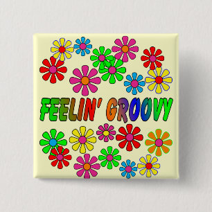 Bóton Quadrado 5.08cm Os anos 70 de "presentes Groovy do vintage Feelin"