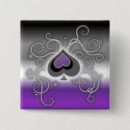 Bóton Quadrado 5.08cm Os áss de Geebot colorem a bandeira do orgulho do