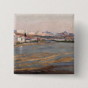Bóton Quadrado 5.08cm Os bancos do rio Manzanares, 1912 (óleo no Ca