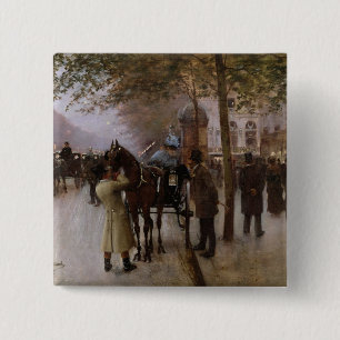 Bóton Quadrado 5.08cm Os bulevares, nivelando na frente do