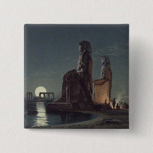 Bóton Quadrado 5.08cm Os Colossi de Memnon, Thebes, um de 24 illustrat