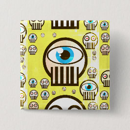 Bóton Quadrado 5.08cm Os crânios bonitos do crânio & da alienígena