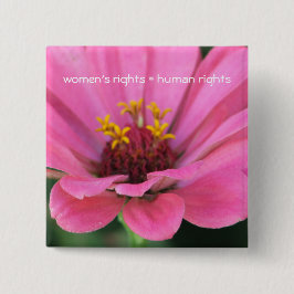 Bóton Quadrado 5.08cm os direitos das mulheres = design 4 dos direitos