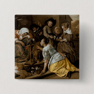 Bóton Quadrado 5.08cm Os efeitos do Intemperance, c.1663-65