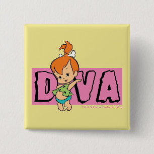 Bóton Quadrado 5.08cm Os Flintstones  Bolhas - Pequeno Diva
