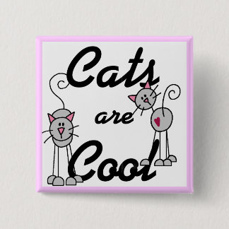 Bóton Quadrado 5.08cm Os gatos são camiseta legal e presentes
