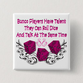 Bóton Quadrado 5.08cm os jogadores do bunco têm o talento #2