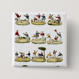 Bóton Quadrado 5.08cm Os jogos das crianças, 1810