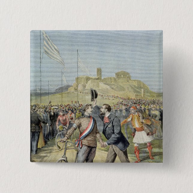 Bóton Quadrado 5.08cm Os Jogos Olímpicos em Atenas (Frente)