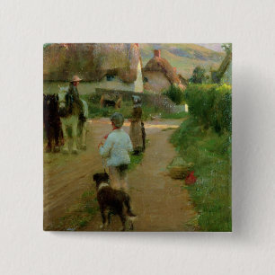 Bóton Quadrado 5.08cm Os Loiterers, 1888 (óleo em canvas)