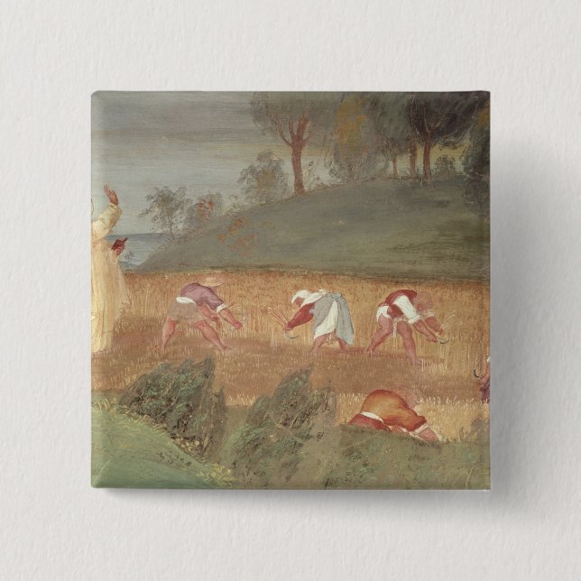 Bóton Quadrado 5.08cm Os milagre de St. Clare de Assisi (Frente)