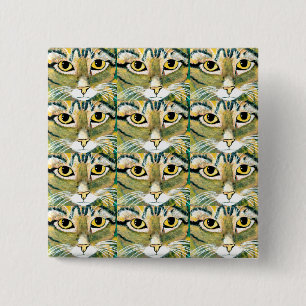 Bóton Quadrado 5.08cm ~Os Olhos Dos Gatos Têm Um Botão De Crachá ~ Quadr